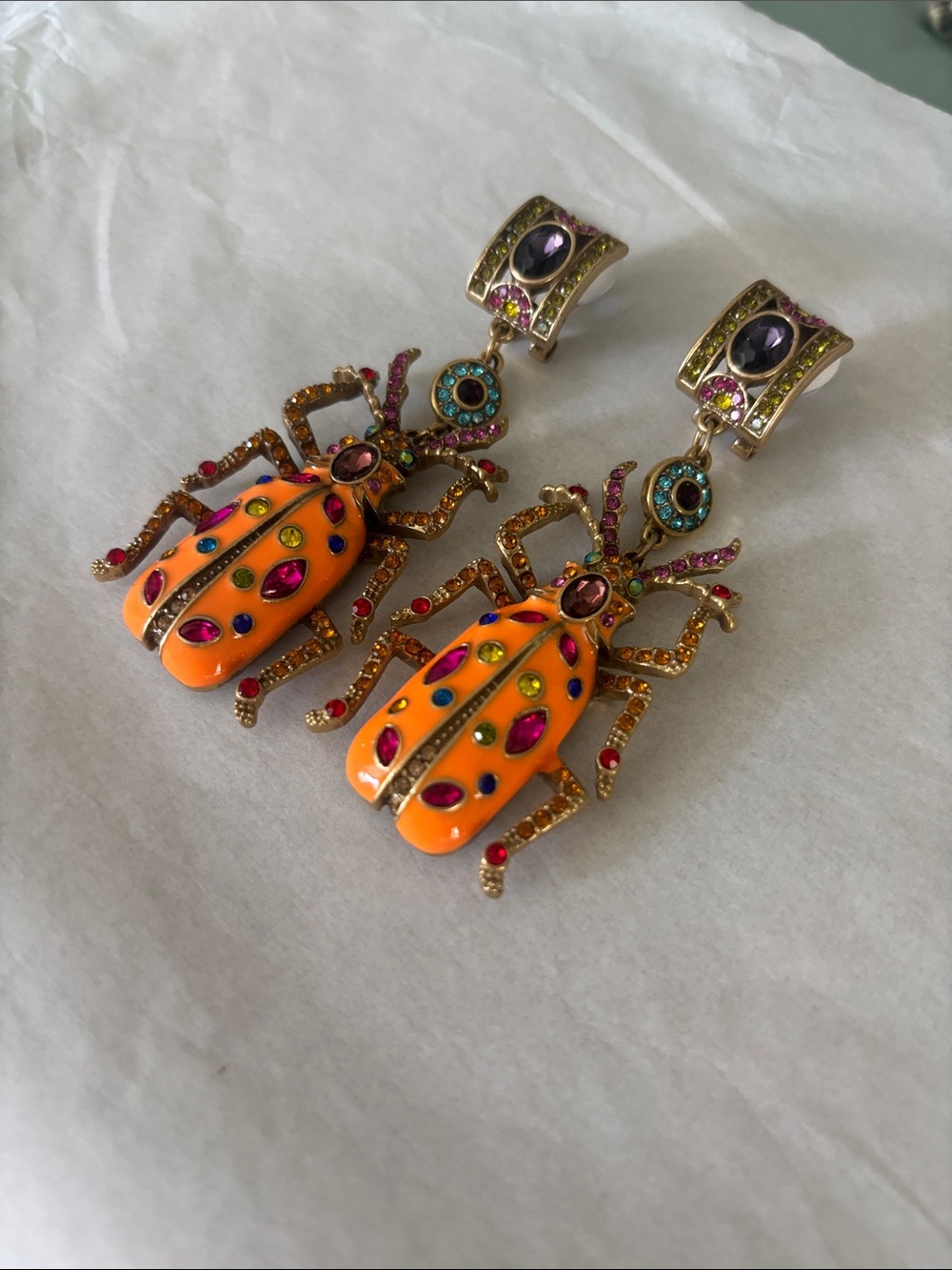 HEIDI DAUS Orange Multi-Stone Beetle Dangle Earrings - Women Jewelry - Picture 2 of 7